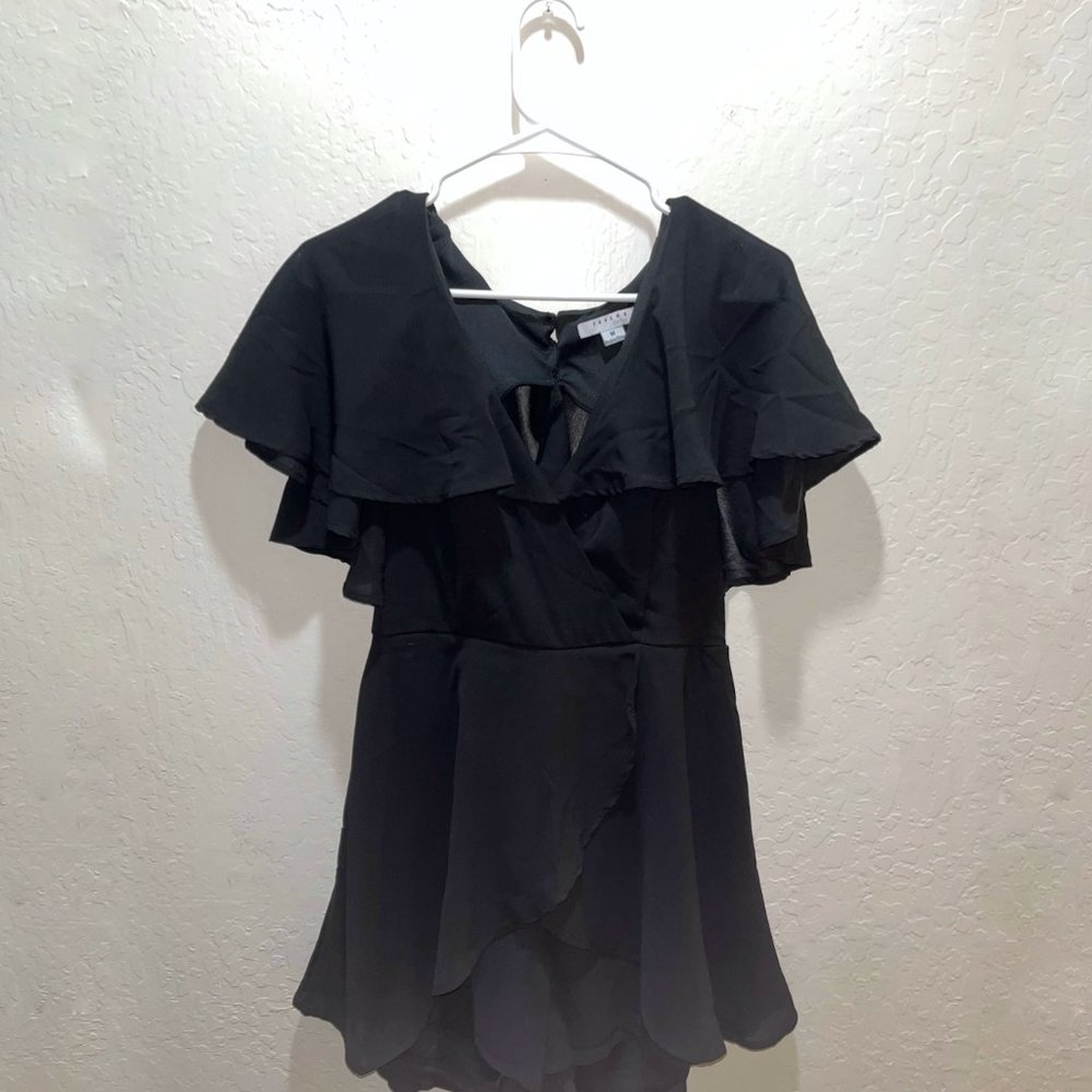 Black Ruffle Romper